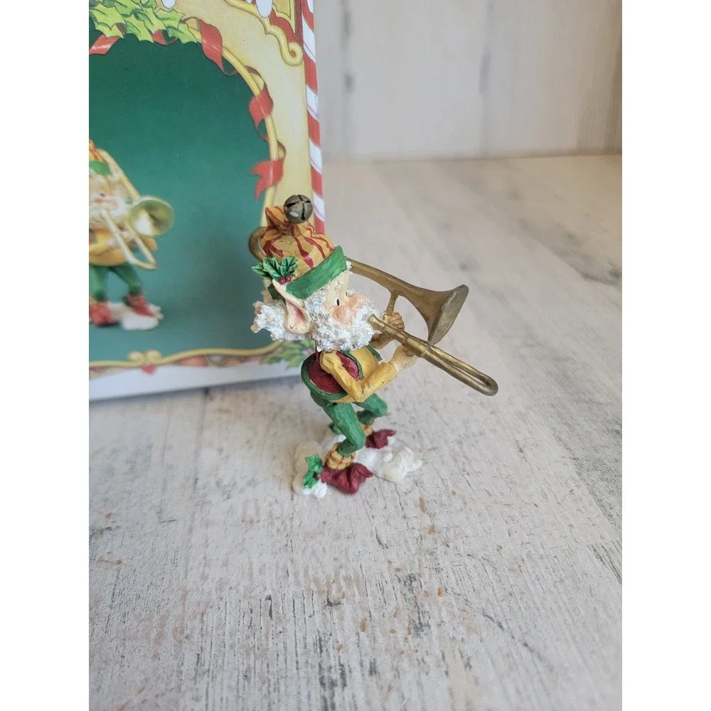 Enesco jiffy trombone elf Vintage Village North Pole accessory Xmas